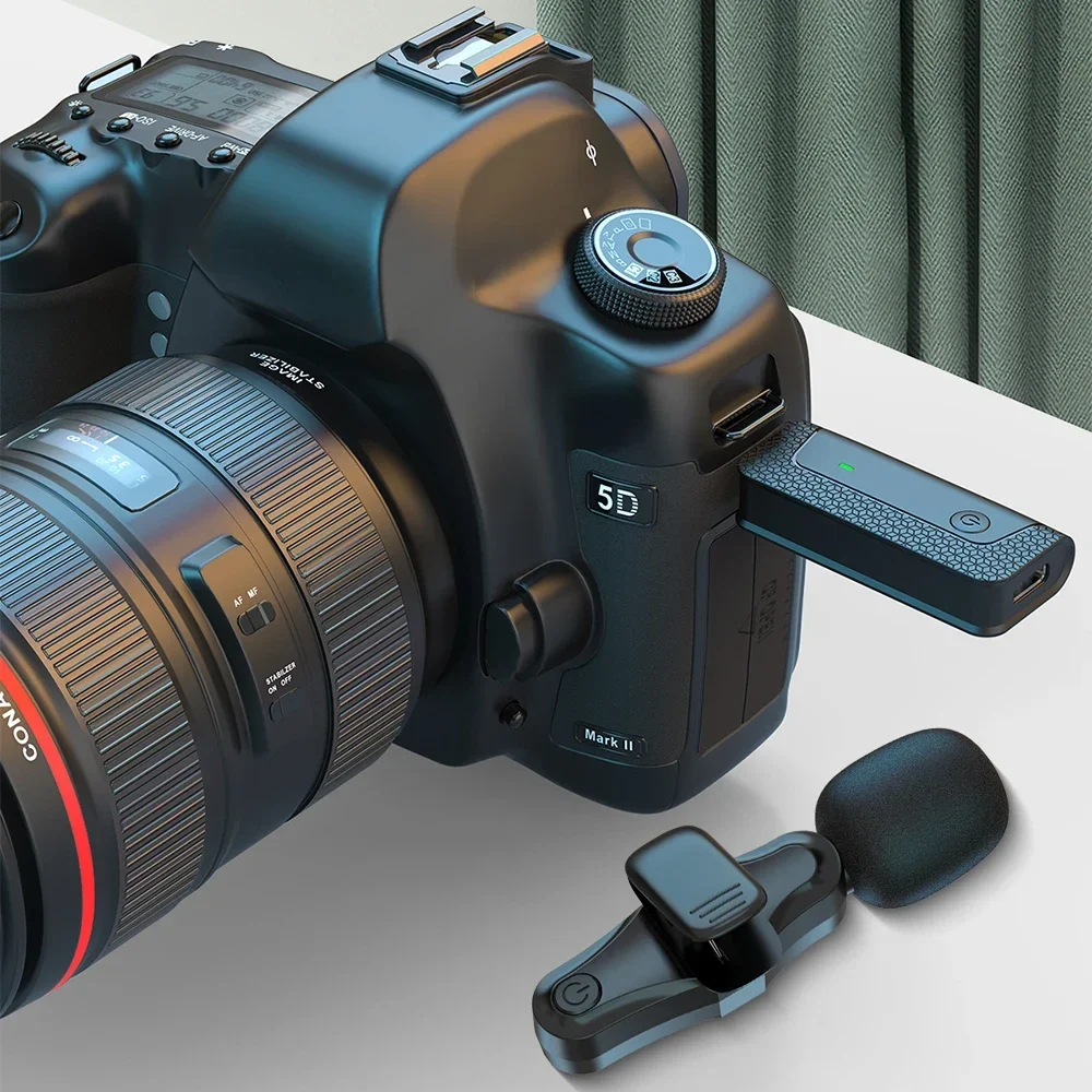 ميكروفون صغير لاسلكي Lavalier مزود بتقنية البلوتوث K35Pro لهاتف iPhone وأندرويد وبث مباشر وتسجيل الألعاب ومقابلة مدونة فيديو