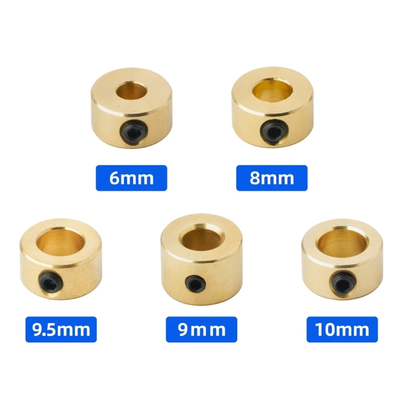 6 9 9.5 10mm Brass Depth Stop Collar Twist Drill Bit Shaft Woodworking Positioner Drill Locator