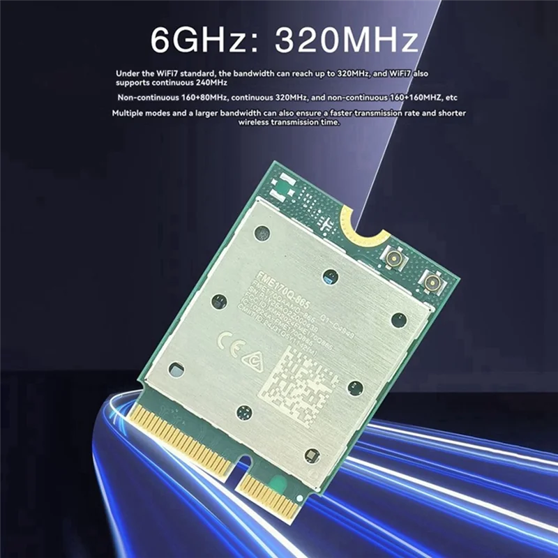 Exquisite-QCNCM865 Wifi7 การ์ดเครือข่ายไร้สายอะแดปเตอร์ไตรแบนด์ 2.4G/5 กิกะเฮิร์ตซ์ 6 กิกะเฮิร์ตซ์ 5800Mbps บลูทูธ 5.4 M.2 สำหรับวินโดวส์ 10/11