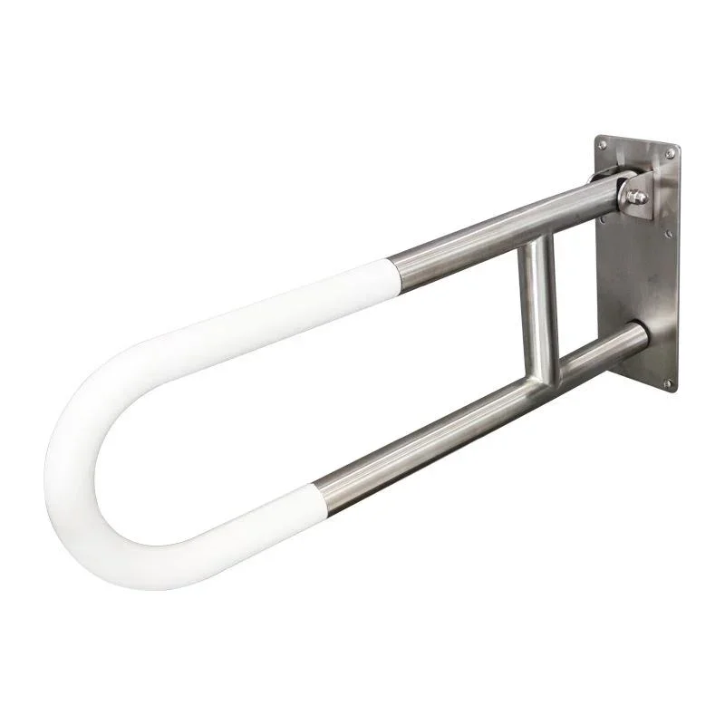 Washroom Equipment Wall Mounted Toilet Safety Armrest Stainless Steel Folding U-Shaped Grab Bar