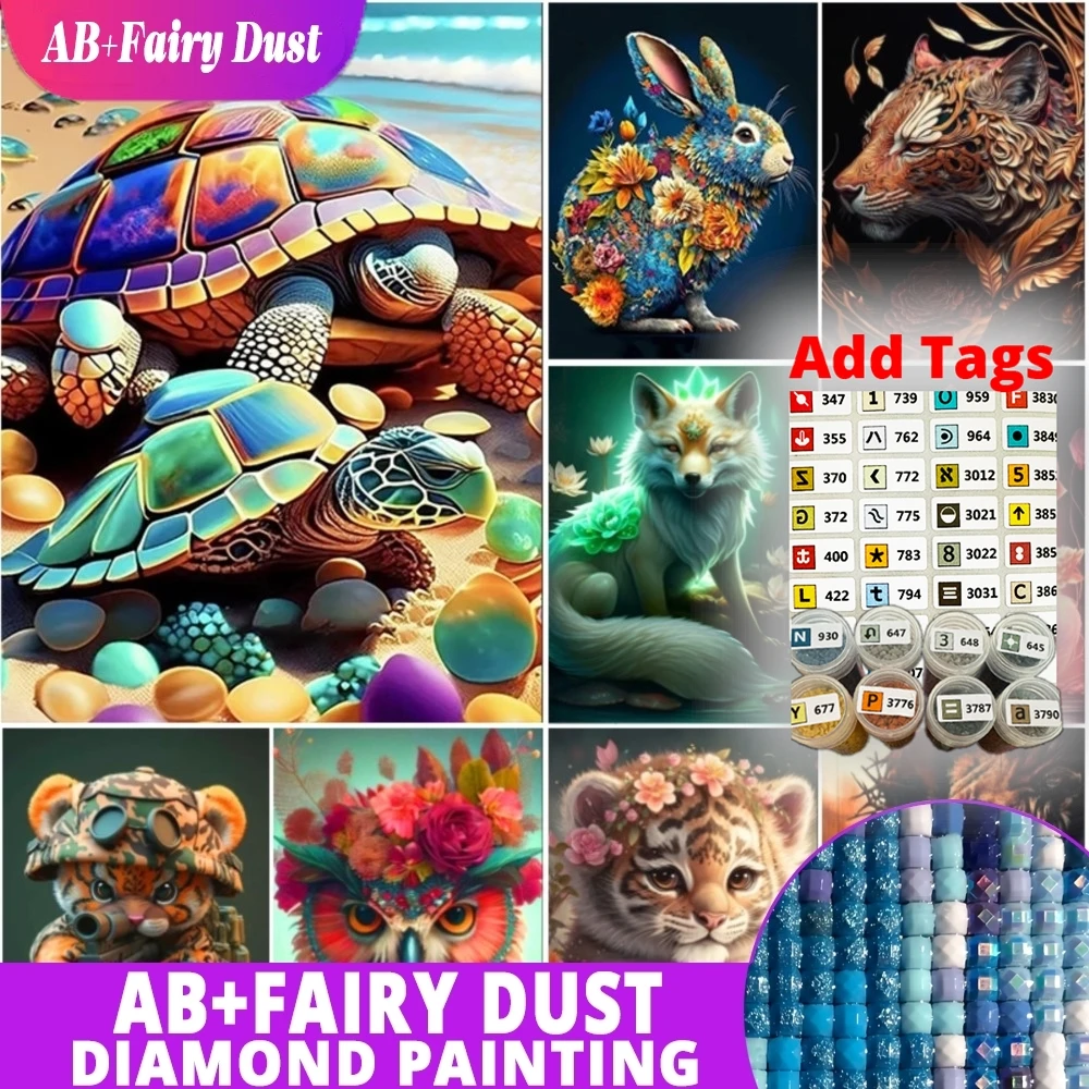 

Фея Пыль AB поставляется с наклейками DMC 5D алмазная живопись волк вышивка бабочка полная мозаика художественная картина цветок DIY домашний декор