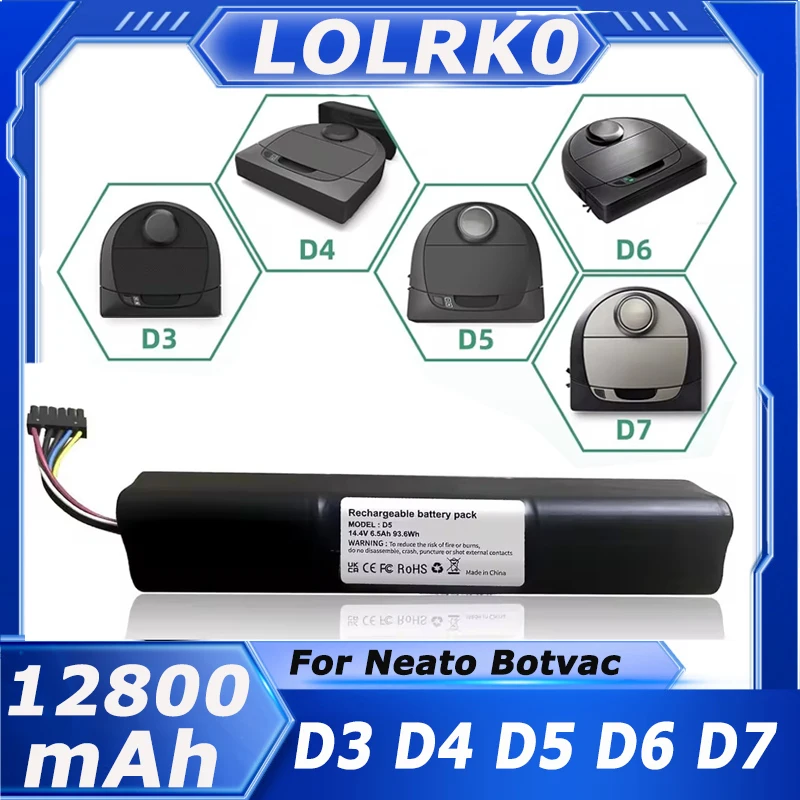 Новый оригинальный сменный аккумулятор 14,4 В 12800 мАч для Neato Botvac D3 D4 D5 D6 D7 D301 D303 D502 D503 D701 205-0011 подметальный робот