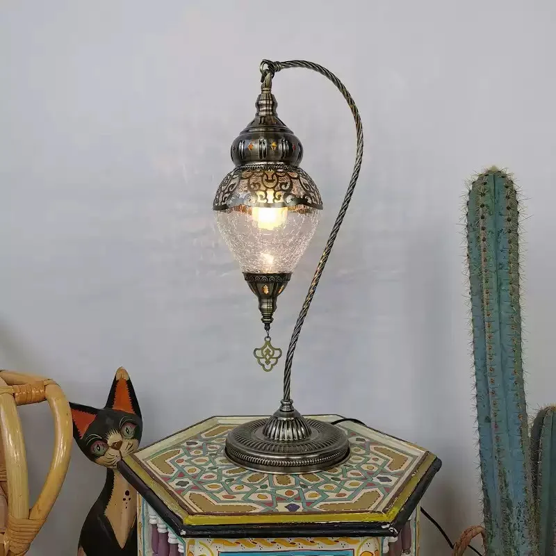 Everbright Store Featured Ice Crack Pattern Desk Lamp Vintage Exoticstudy, Dining Room, Hotel, and Guesthouse Desk Lamp