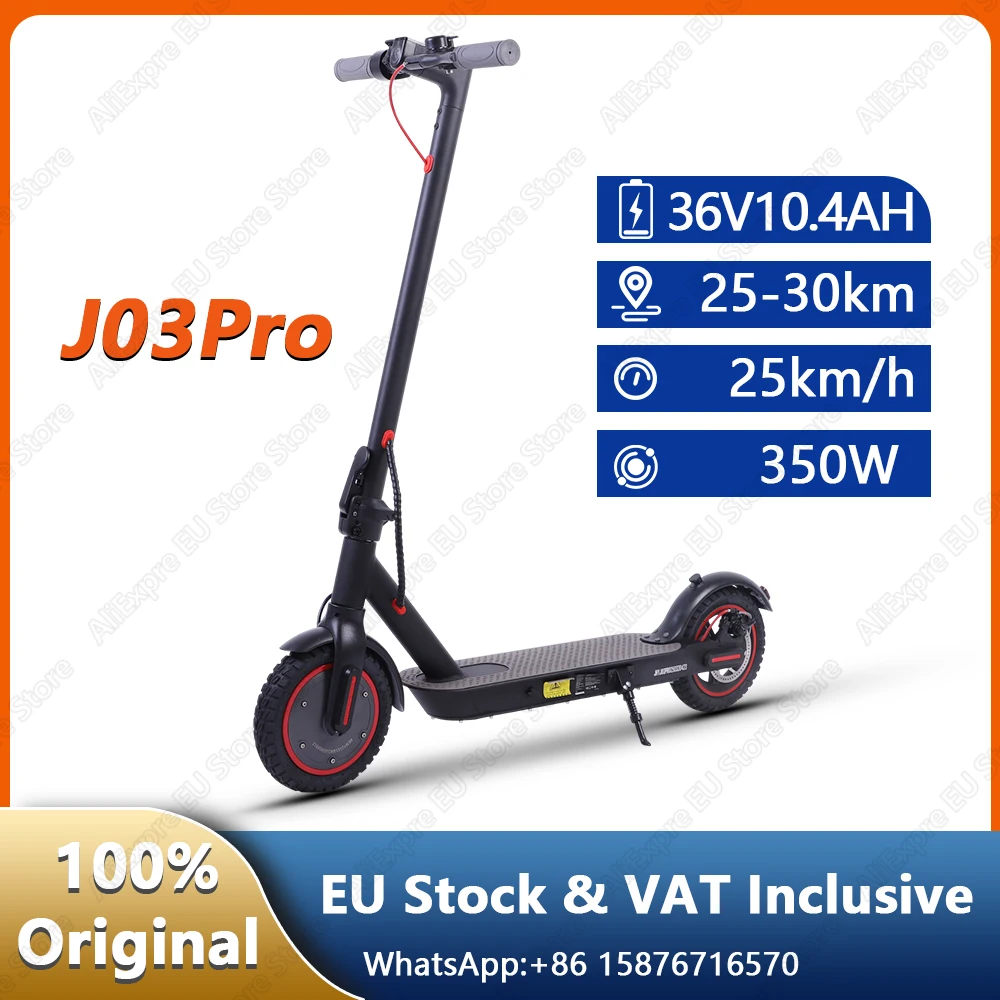J03Pro سكوتر كهربائي بمحرك 350 وات، بطارية 36 فولت 10.4 أمبير، مناسبة للمراهقين، سكوتر كهربائي سهل الحمل، إطار مقاوم للاهتراء 8.5 بوصة