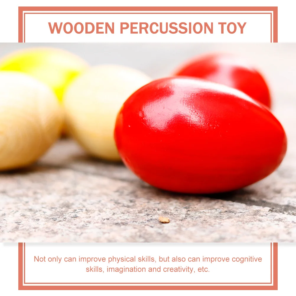 5 Pcs Orf Sand Egg Wood Rattles Wooden Musical Professional Percussion Eggs Toy Toys Shaker Maraca