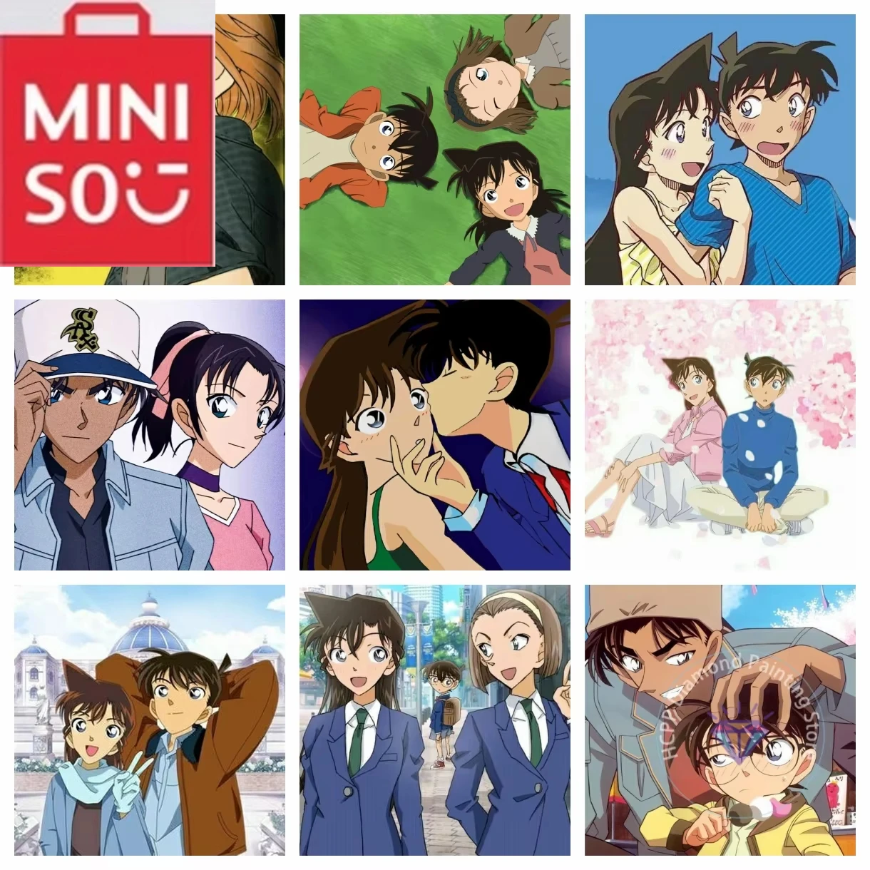 

MINISO Detective Conan Japanese Anime 5D Diamond Painting Embroidery Kits Art Mosaic Drill Home Decor Gifts frameless