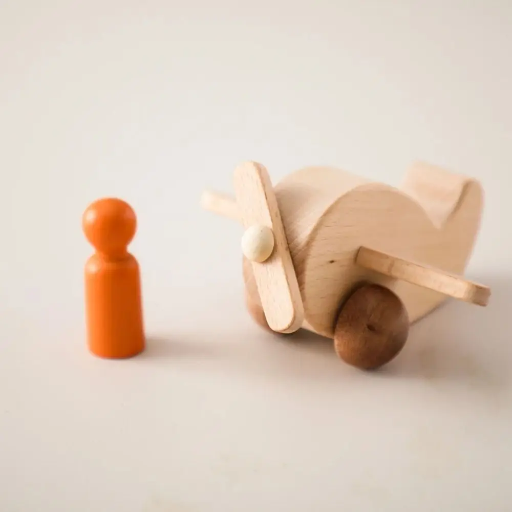 Houten vliegtuigen Beukenfiguren Afneembaar Vroeg onderwijs Simulatie Vliegtuigmodel Handgemaakte hersenspel Vliegtuigen Montessori speelgoed