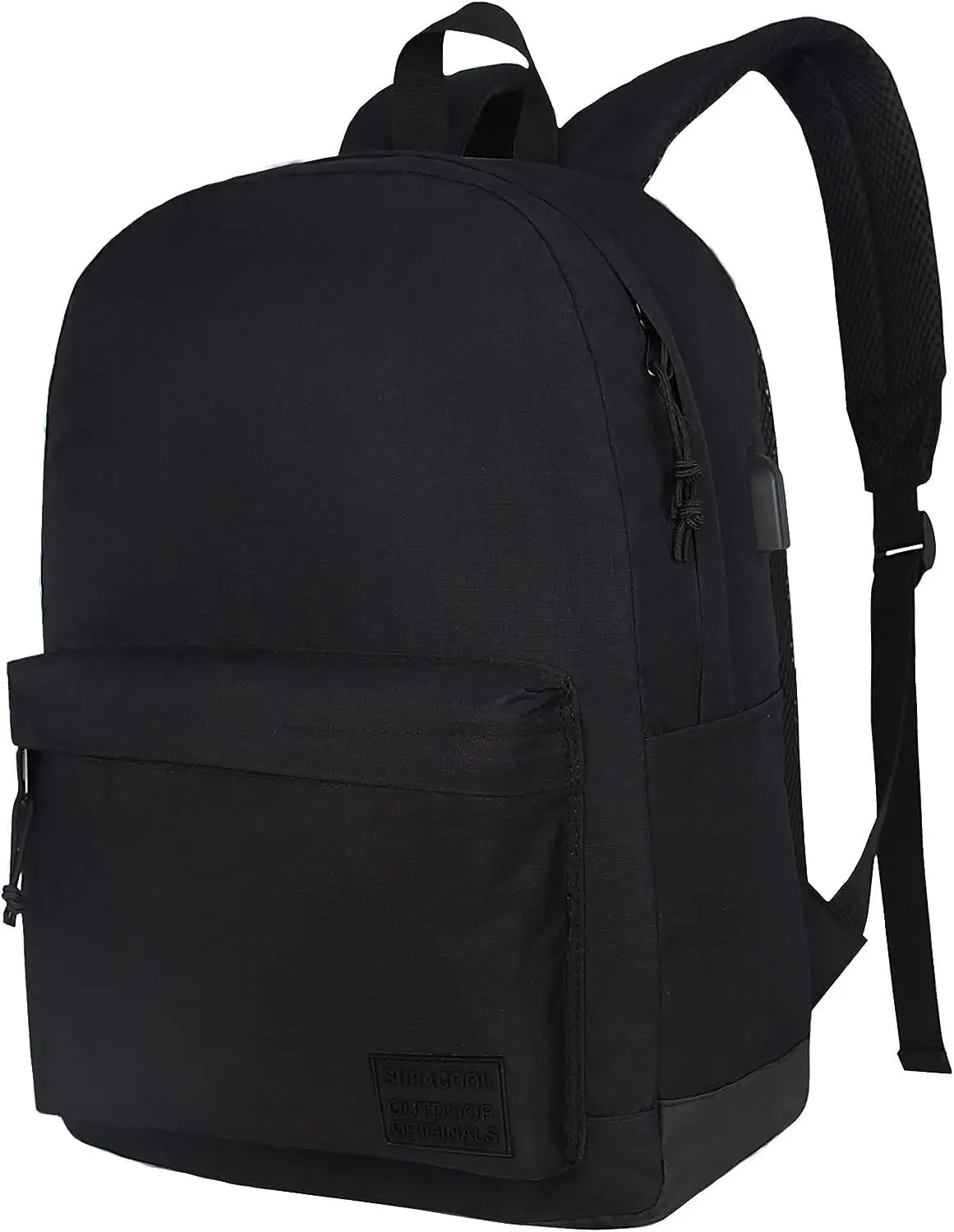 

Casual Laptop Backpack for Men and Women, USB Charging Port, Lightweight Travel Backpack in Black