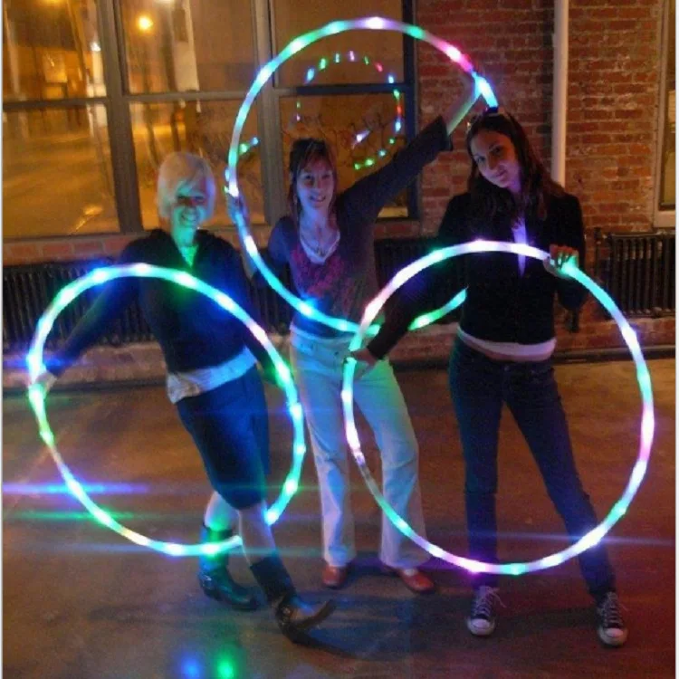 LED Colorful Fitness Circle Sport Hoop Loose Weight Home Indoor Removable Multi-Color Sports Hoop Gym Fitness Equipments