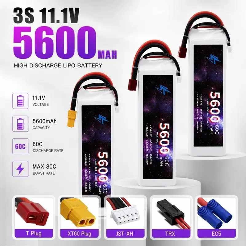 for Drone Lithium Battery 11.1V 5600mAh Large Capacity Model Aircraft Battery Multi Style Quadcopter