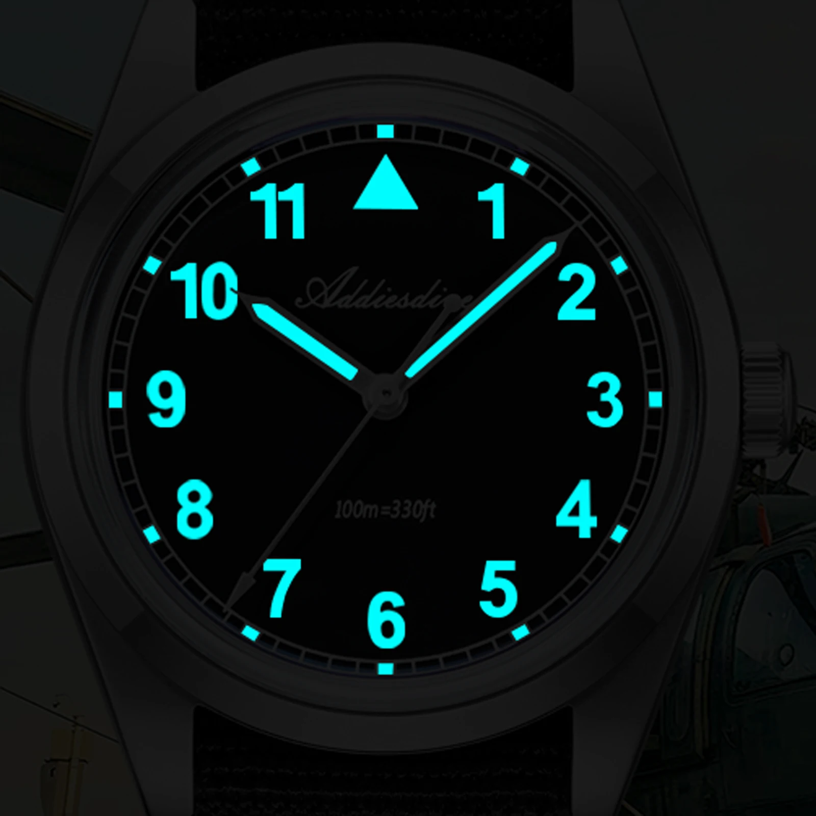 ADDIESDIVE relojes de cuarzo para deportes al aire libre para hombres VH31 espejo de burbuja de cristal de acero inoxidable 36MM reloj impermeable nuevo estilo militar