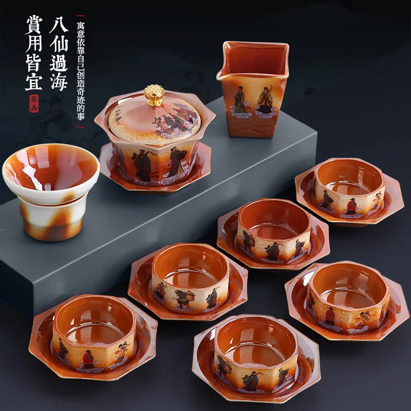 Octagonal Pagoda Portable Gift Box Creative Kung Fu Tea Set Ceramic Ornament Company Event Opening Souvenir