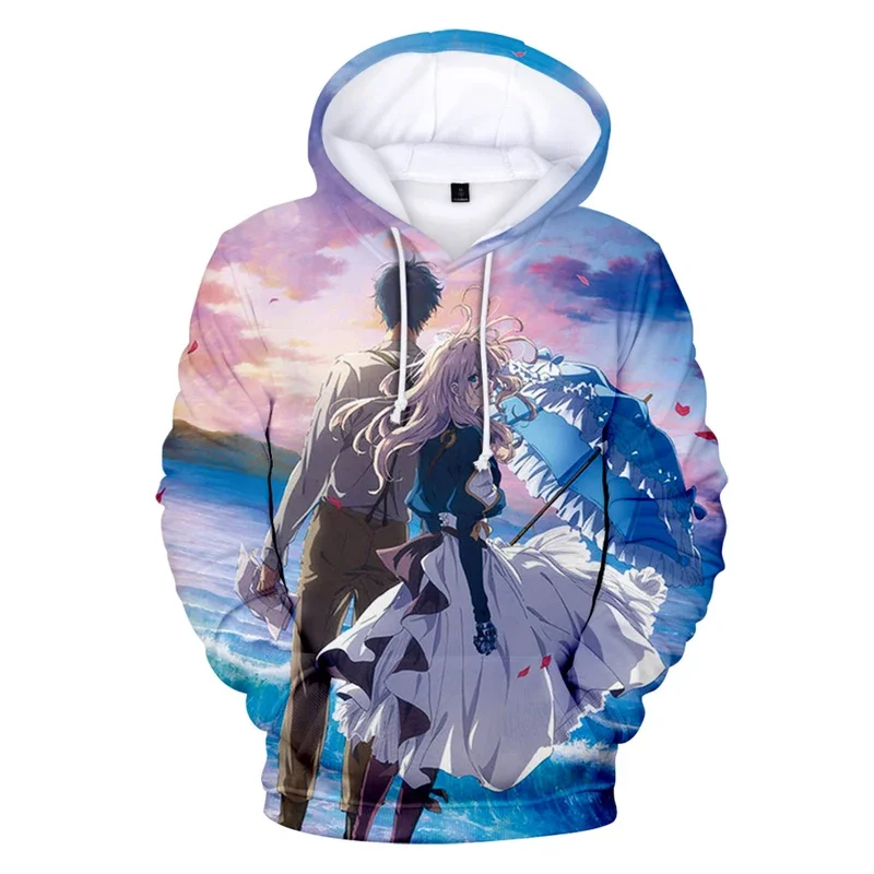 2023 Anime Violett Ever garden 3D-Druck Hoodies Sweatshirts Männer Frauen Mode übergroße Harajuku Streetwear Unisex-Kleidung