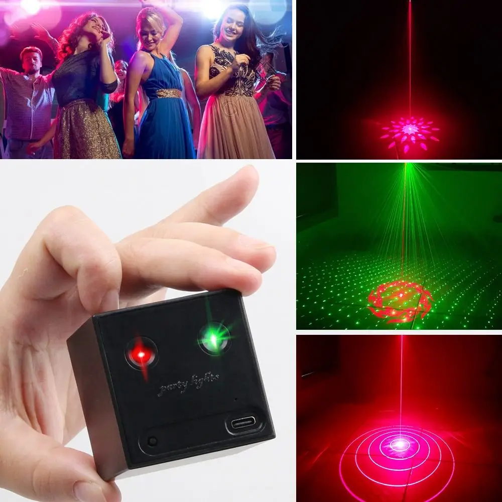 

Новый перезаряжаемый лазерный проектор-лампа R&G Mini Disco DJ Light с 64 узорами, голосовым управлением и эффектом для автомобиля