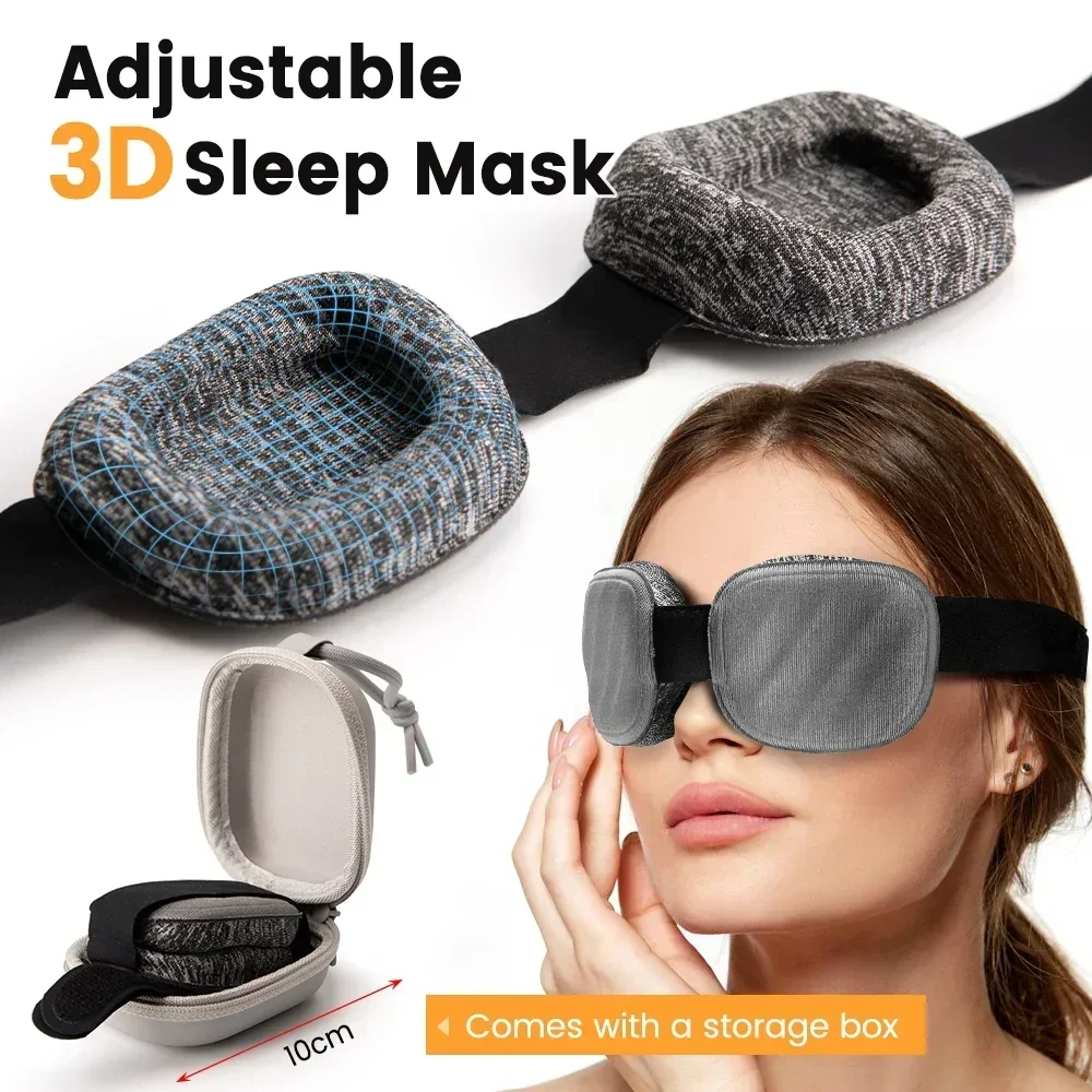 

3D Sleeping Eye Mask Block Out Light Sleep Mask for Eyes Slaapmasker Eye Shade Blindfold Sleeping Aid Mask Eyepatch Adjustable