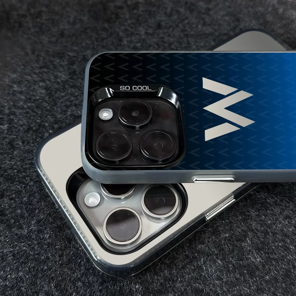 1 قطعة W-Williams F1 سباق جراب هاتف جراب هاتف IMD اللون فضي قذيفة آيفون 16 15 14 13 12 11 برو ماكس زائد