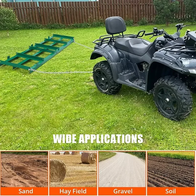 Used for JH Mechanically Enhanced Depth Drag Rake 72 Inch Width Built to Last Labor saving Fast and Evenly Leveling Drag