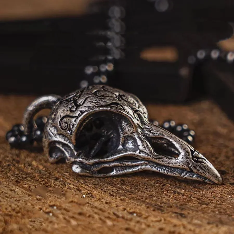 Винтажное-ожерелье-с-вороном-и-черепом-Скандинавская-мифология-ожерелье-с-подвеской-один-и-муннань-мужские-байкерские-украшения-в-стиле-панк