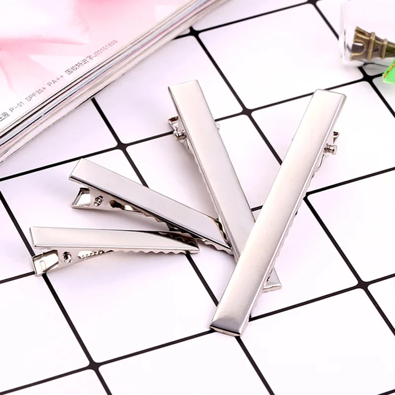 10 Pcs Duckbill Clip Cream Glue Diy Material Hair Clip Diy Jewelry Single Fork Clip Double Fork Word Clip Hair Accessories