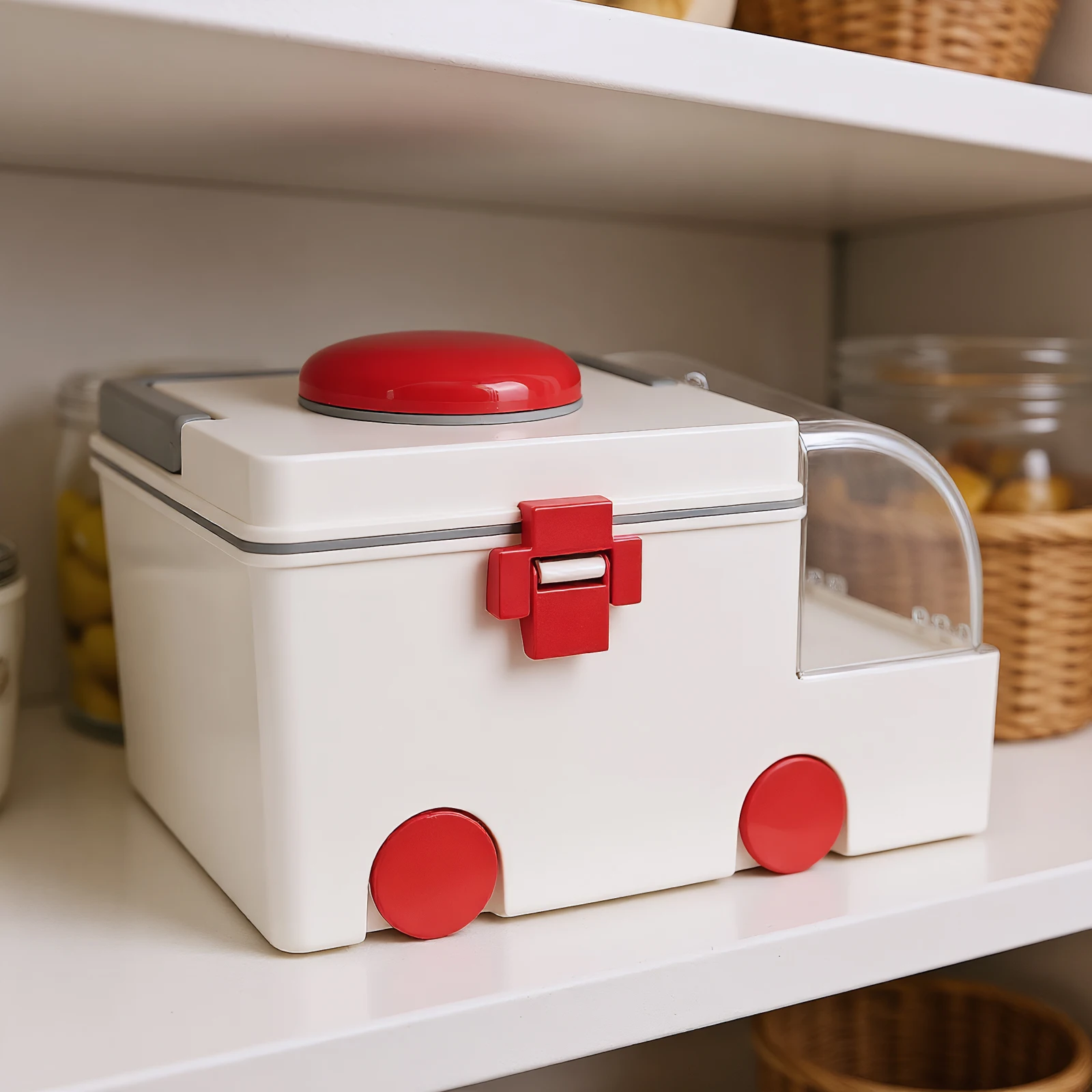 Car-Shaped Plastic First Aid Kit Large Capacity Medicine Classification Storage Case Wear Resist for Emergency Preparedness