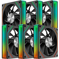 Set of 6 ARGB PWM Case Fan for PC - 120mm Computer Chassis Cooling Fan with Motherboard Sync, Quiet High Airflow RGB Light Fan