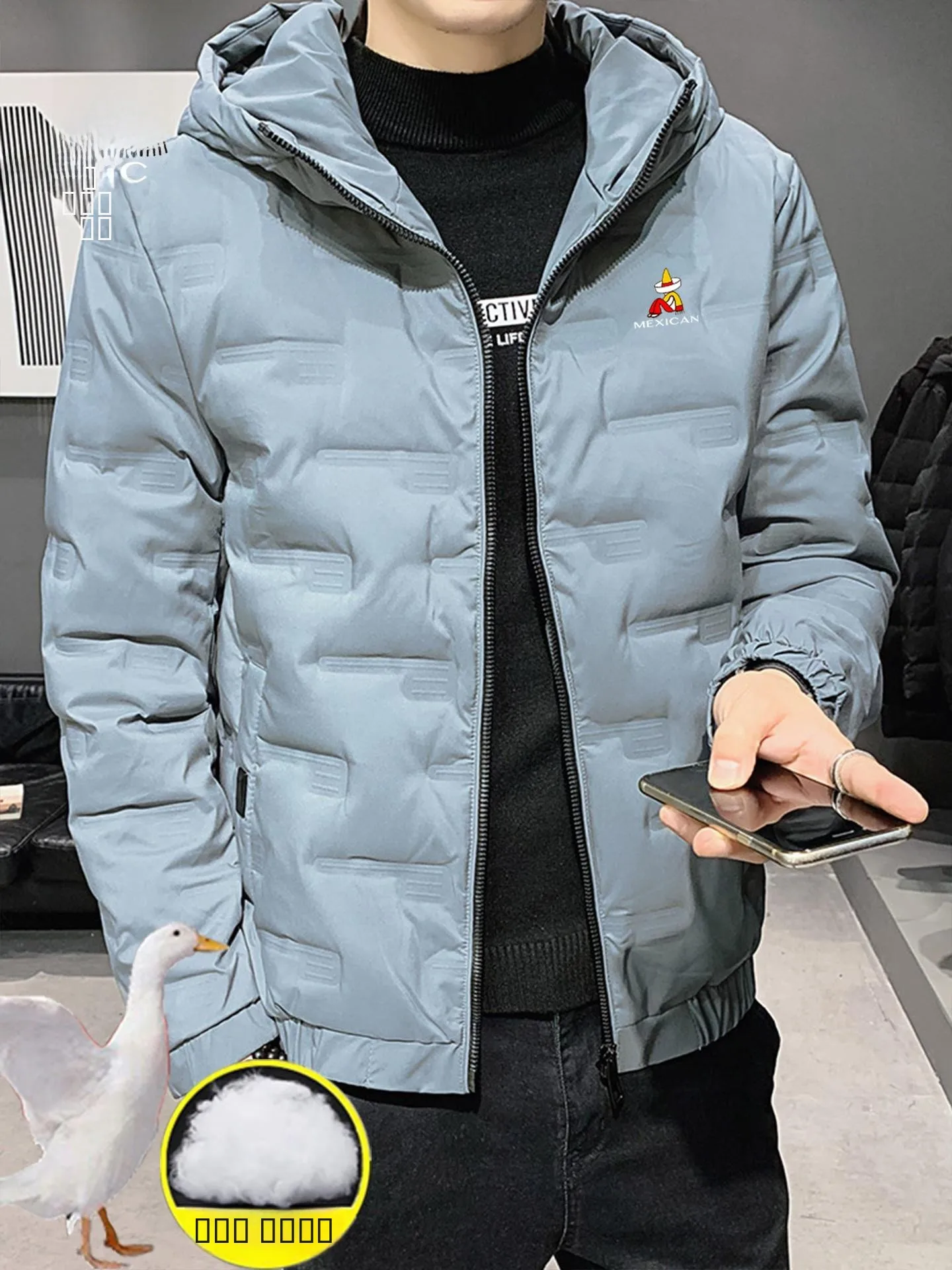 سترة Thiened غير رسمية من القطن للرجال 2025 ملابس خارجية جديدة للخريف والشتاء من ألياف البوليستر خفيفة الوزن