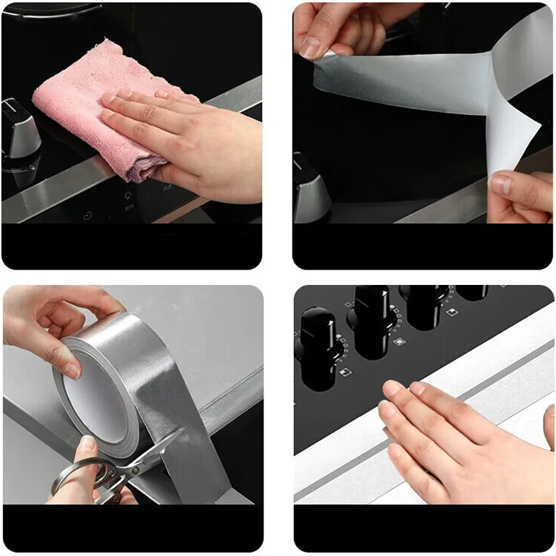 Waterproof Sink Sticker for Anti-Mold Countertops, Heat Insulation Aluminum Foil Tape for Kitchen and Bathroom Accessories image 4