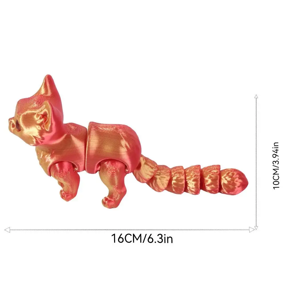 Modèle de chat imprimé en 3D, grands yeux, matière plastique, Sculpture créative, poupée de chats articulée, Style mignon, technologie d'impression 3D