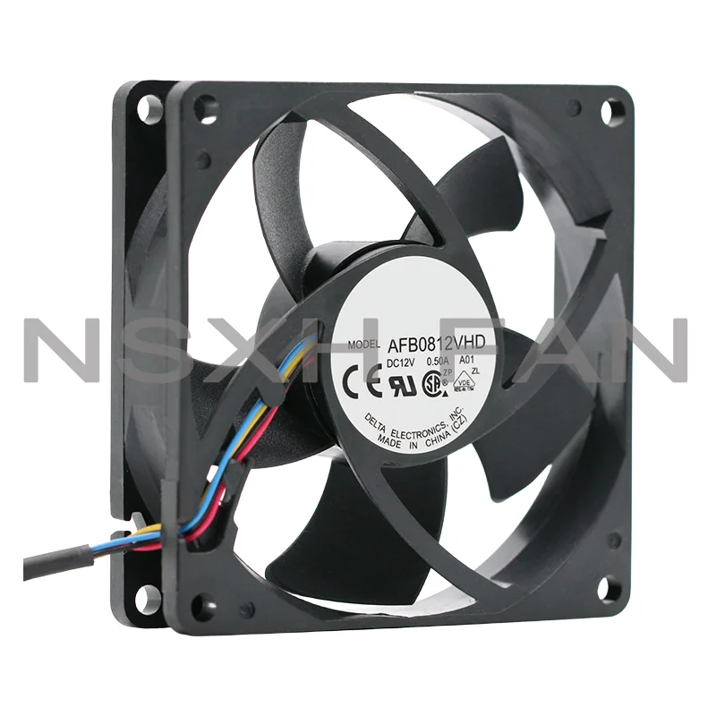 Ventilador de Refrigeração do Servidor 2-Wire, AFB0812VHD, 12V, 0.50A, 80x80x20mm