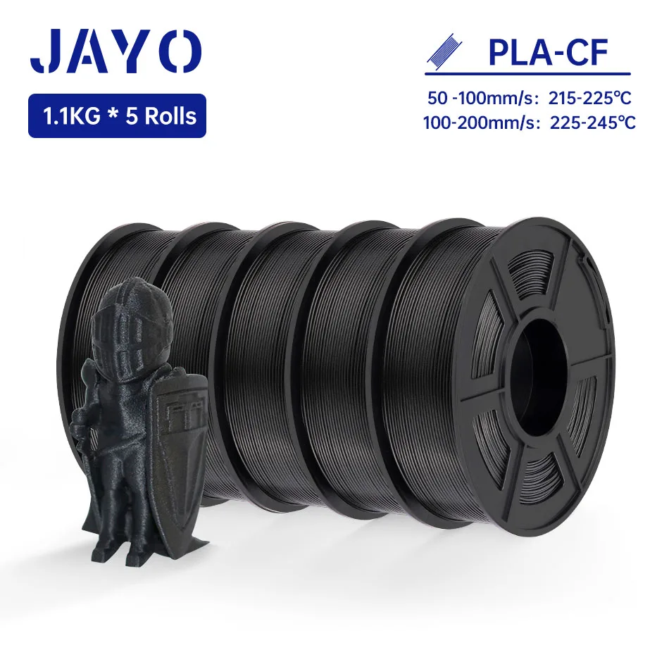 JAYO PETG-CF 3D-Drucker-Filament 1,75 mm PETG/PLA Kohlefaser-Filament, hohe Schlagfestigkeit, hitzebeständige 3D-Druckmaterialien