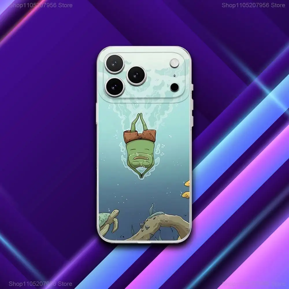 P-Pepes De Kikker Grappig Voor iPhone 11,12,15,14,13,17,16,Pro,Plus,E,Max,Air,Mini Magnetische Frosted Cover Telefoon Case