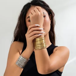Fashion Wire Wrap Open Wide Cuff Bracelet Bangle For Women Jewelry Vintage Statement Metal Gold Silver Bangle
