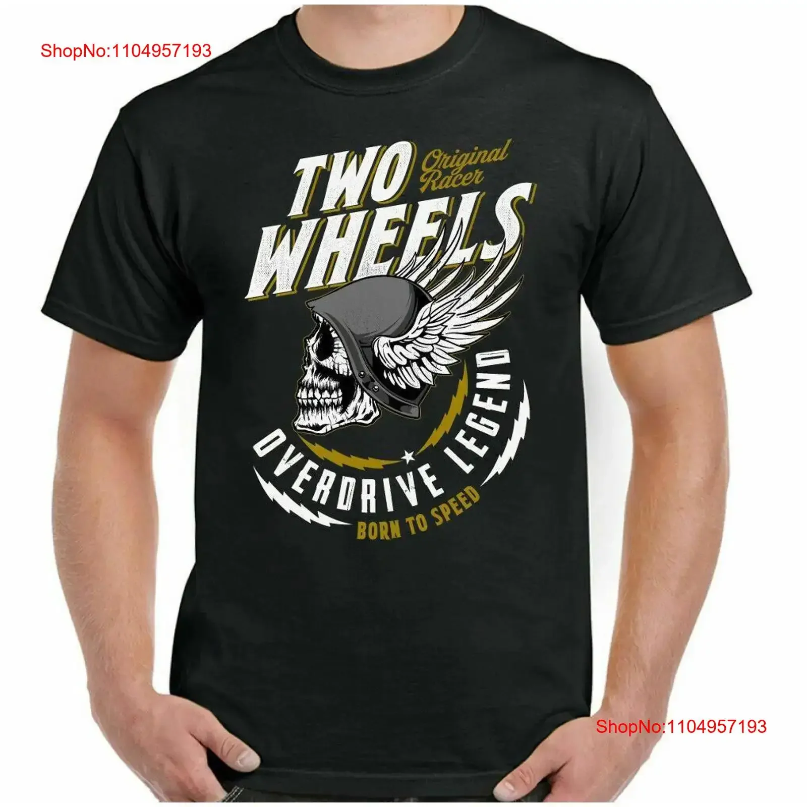 

Biker T Shirt Mens Motorbike Bike Motorcycle Skull Chopper Top Two Wheels vintage Washed Versatile Unisex Comfortable Casual
