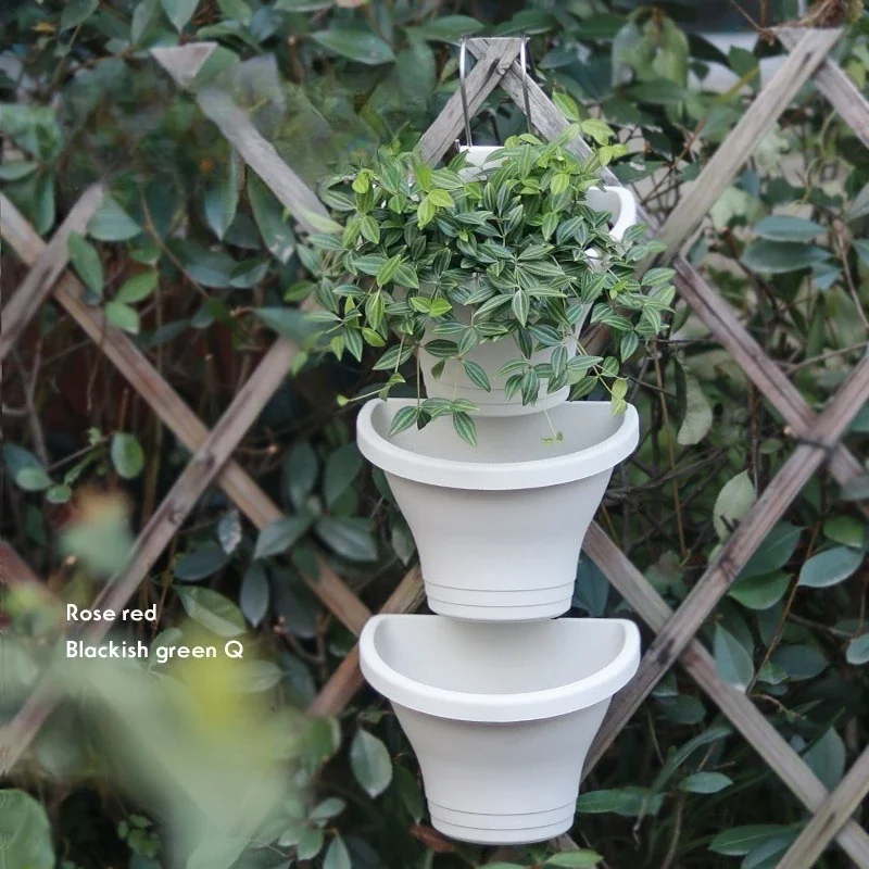 Hanging Flower Pot Creative Basket Storage Gutter Downspout Flowerpot Indoor Useful Railing Hanging Planter Plastic Flower Pot