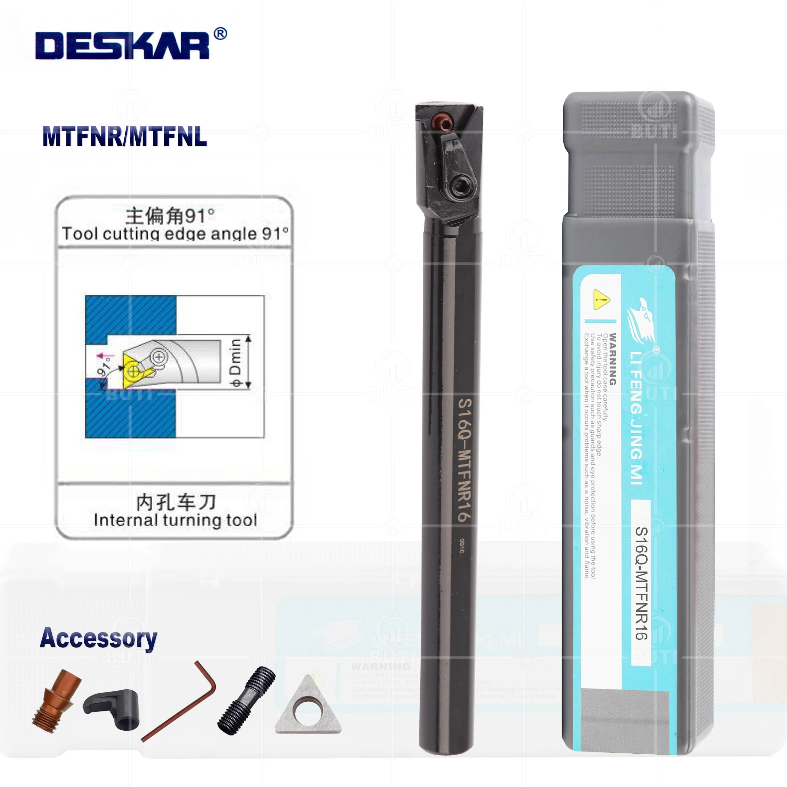 DESKAR 100% Original S16Q/S20R/S25S-MTFNR/L16 CNC Lathe Turning Internal Tool Holder,For TNMG Carbide Inserts MTFNR/L Boring Bar