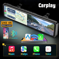 12” 4K Car DVR Carplay Android-Auto Dash Cam Dual Len Video Drive Recorder Stream Mirror Dashcam Camera 5G Wifi GPS Bluetooth FM