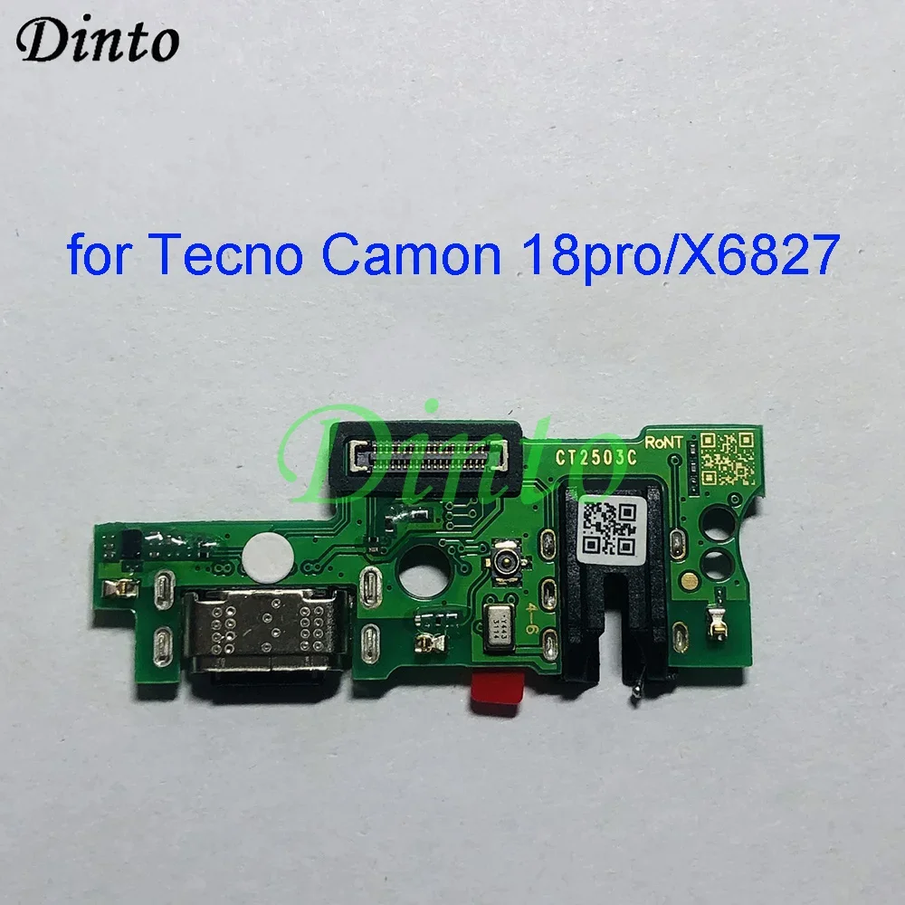 USB Charging PCB Dock Plate For Tecno Camon 18pro X6827 Charger Board Connector Port Flex Cable with Microphone Tail Plug