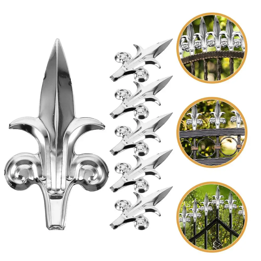 6 ชิ้นรั้วตกแต่งโลหะ Garden Yard อุปกรณ์เสริม Silver Classic Gate Post Finials สนามหญ้าทนทาน Easy Keeper ไม่แตกหัก