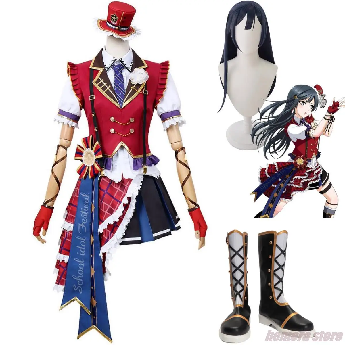 Anime LoveLive! School Idol Festival Yuki Setsuna Cosplay Costume PERFECT Dream Project Nakagawa Nana Wig Uniform Woman Sexy Set