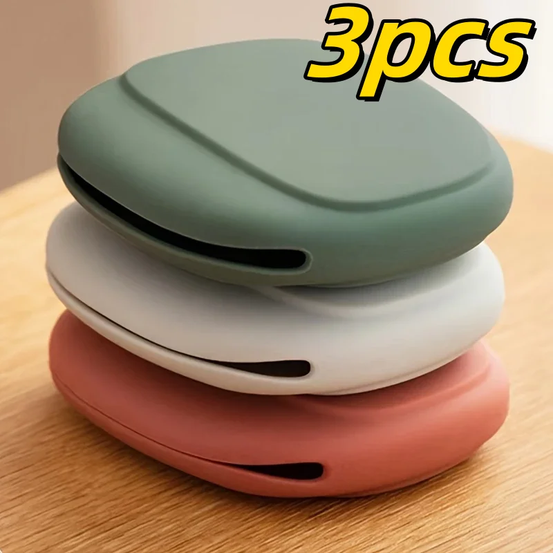 3pcs Colorful Silicone Cable Organizers - Portable Travel Storage for Earphones, Chargers, Jewelry - Compact Case