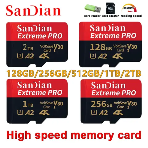 1TB Yüksek Hızlı Transfer Hafızalı SD Kart 256GB 512GB Mikro TF/SD Kartlar Class 10 Hafıza Kartı V30 Flash Kart Telefon Masaüstü Bilgisayar için