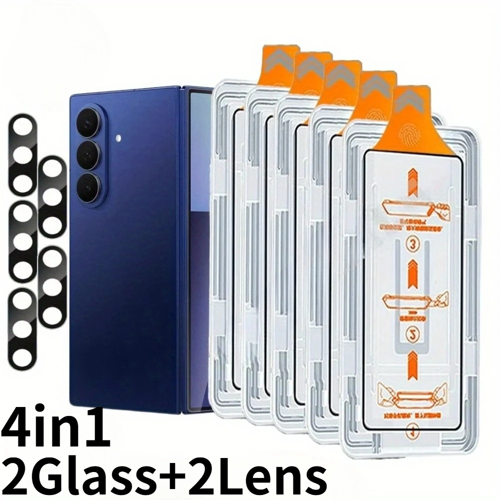 

Переднее прозрачное закаленное стекло 4 в 1 HD + объектив камеры для Samsung Galaxy Z Fold 4 5/Z Fold 6/Z Fold 7, стекло высокой четкости