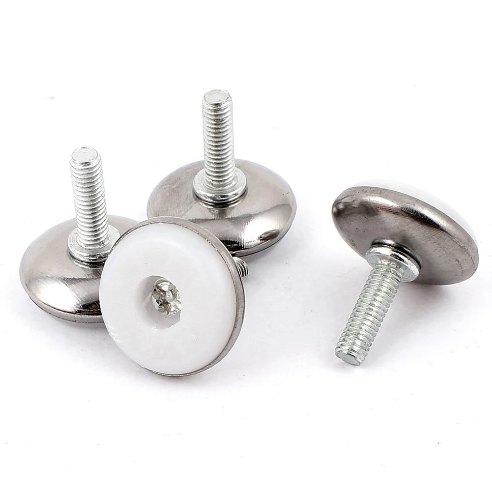 Furniture Adjustable Screw On Glide Leveling Foot Feet M6x20mm 4 Pcs