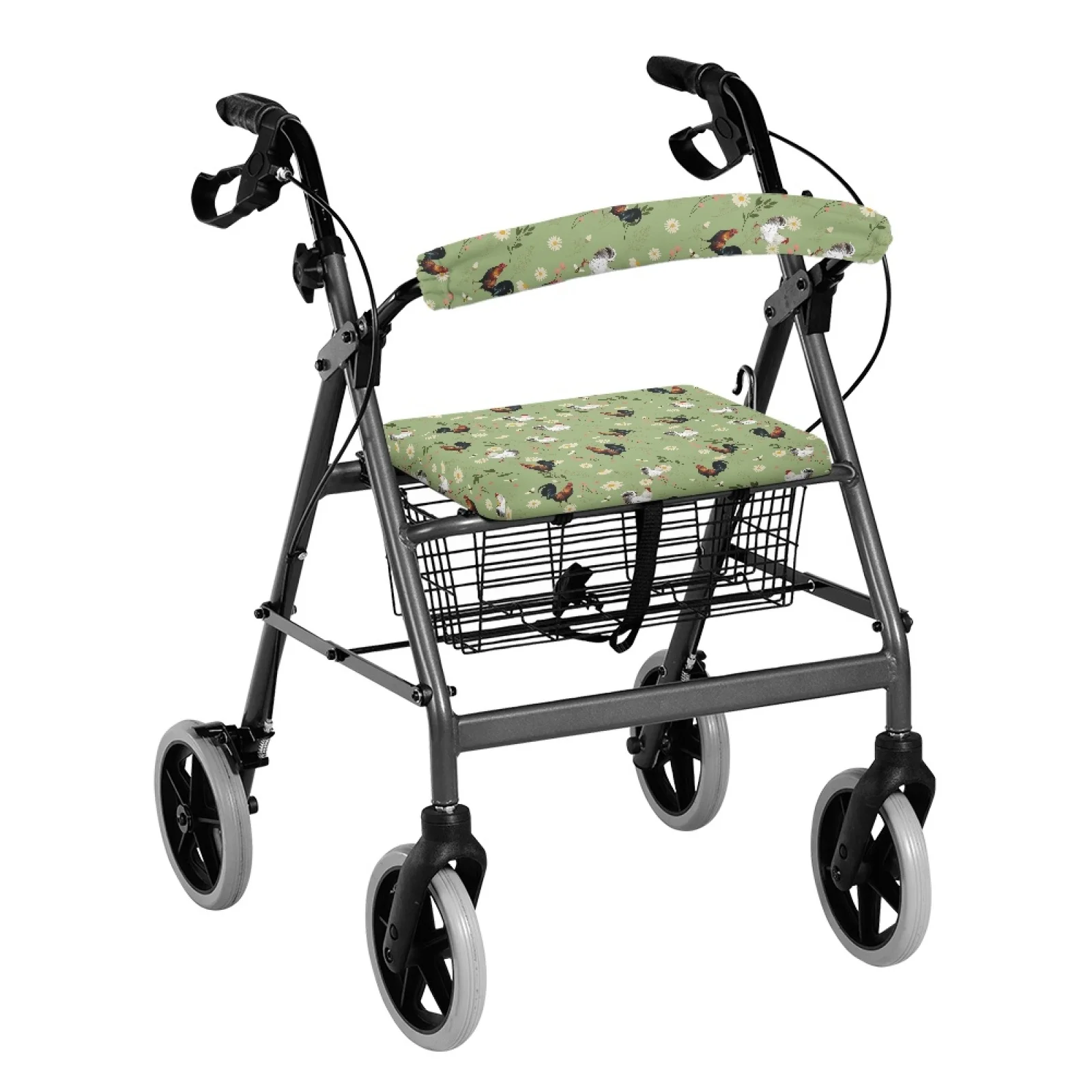 Coloranimal Chicken 2 Pieces Walker Seat Cushion Stretchable Material Walker Seat Cover Replacement for The Elderly