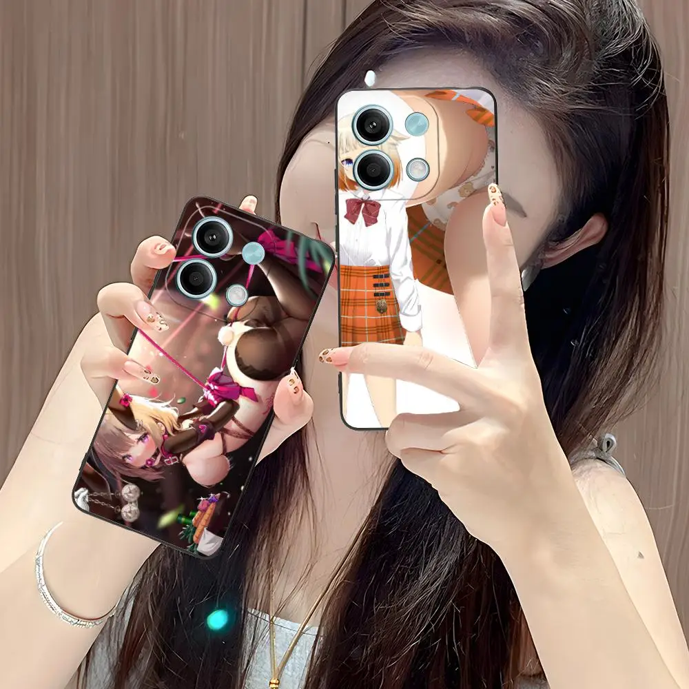 حافظة هاتف لهاتف POCO M6 M5 M4 M3 X7 X6 X5 X4 X3 F6 F5 F4 Pro GT 5G غطاء حماية مطبوع ملون فتاة هنتاي Waifu اللطيفة