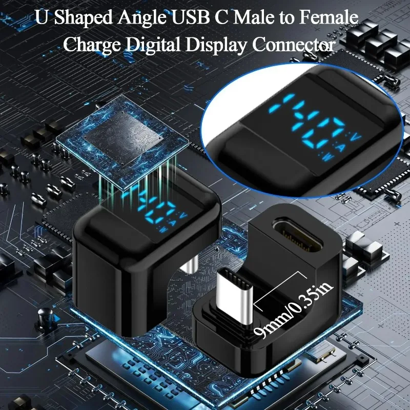 140W 40Gbps Fast Charging USB C Male To Type C Female Adapters USB4.0 U Shape 180°Angle Converters High-speed Phone Connectors