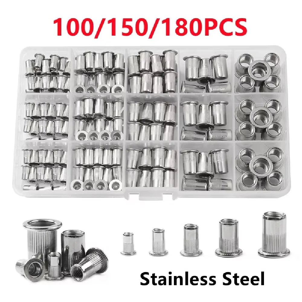 XLGYLPROStainless steel Rivet Nut M3-M8 or M3-M10 Insert Reveting Multi Size Stainless Steel Rivet Nut Set Rivetnut