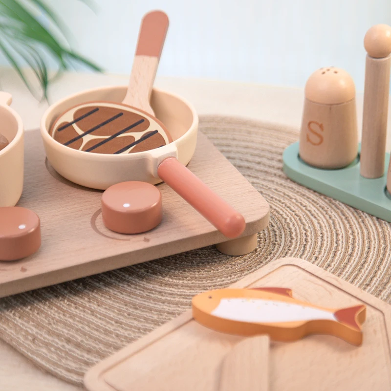لعبة المطبخ الخشبية لمحاكاة الطبخ الواقعي، لعبة تفاعلية للعب الأدوار في الأماكن المغلقة، هدية تعليمية، نموذجين متاحان #3