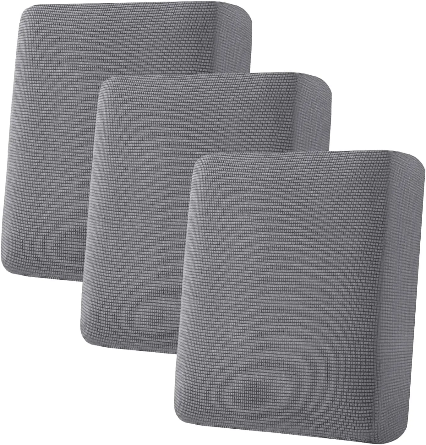 

Super Stretch Sofa Cushion Covers, Thick Jacquard Fabric, 3-Piece Set in Grey
