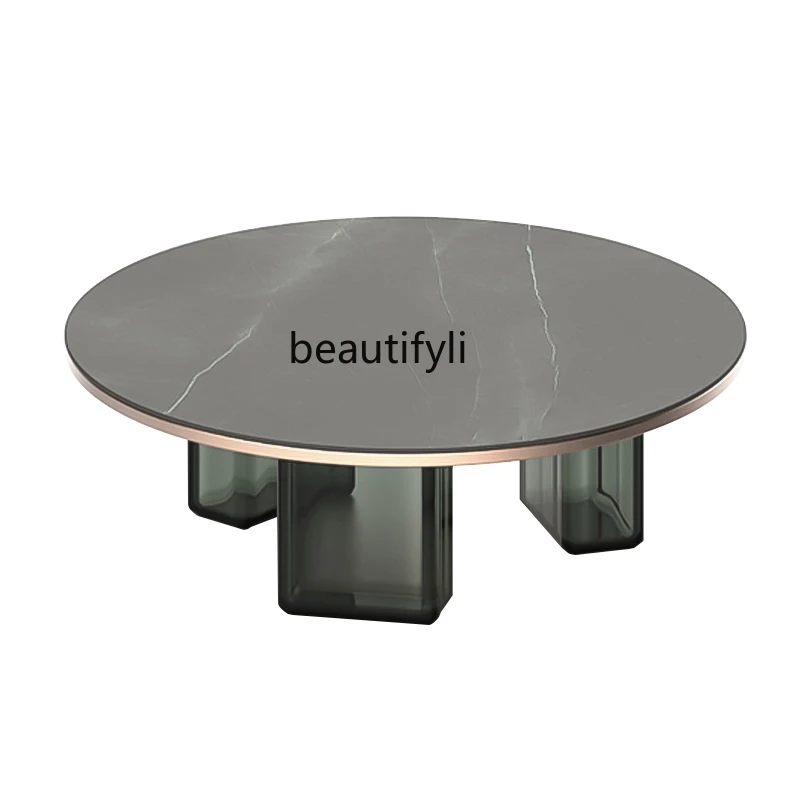 

Nordic Modern, Ice Cube Glass Coffee Table Hotel Villa Club Model Room Designer Coffee Table